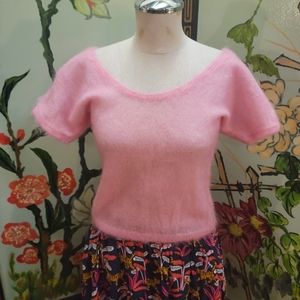 Victoria Secret pink mohair short sleeved top.